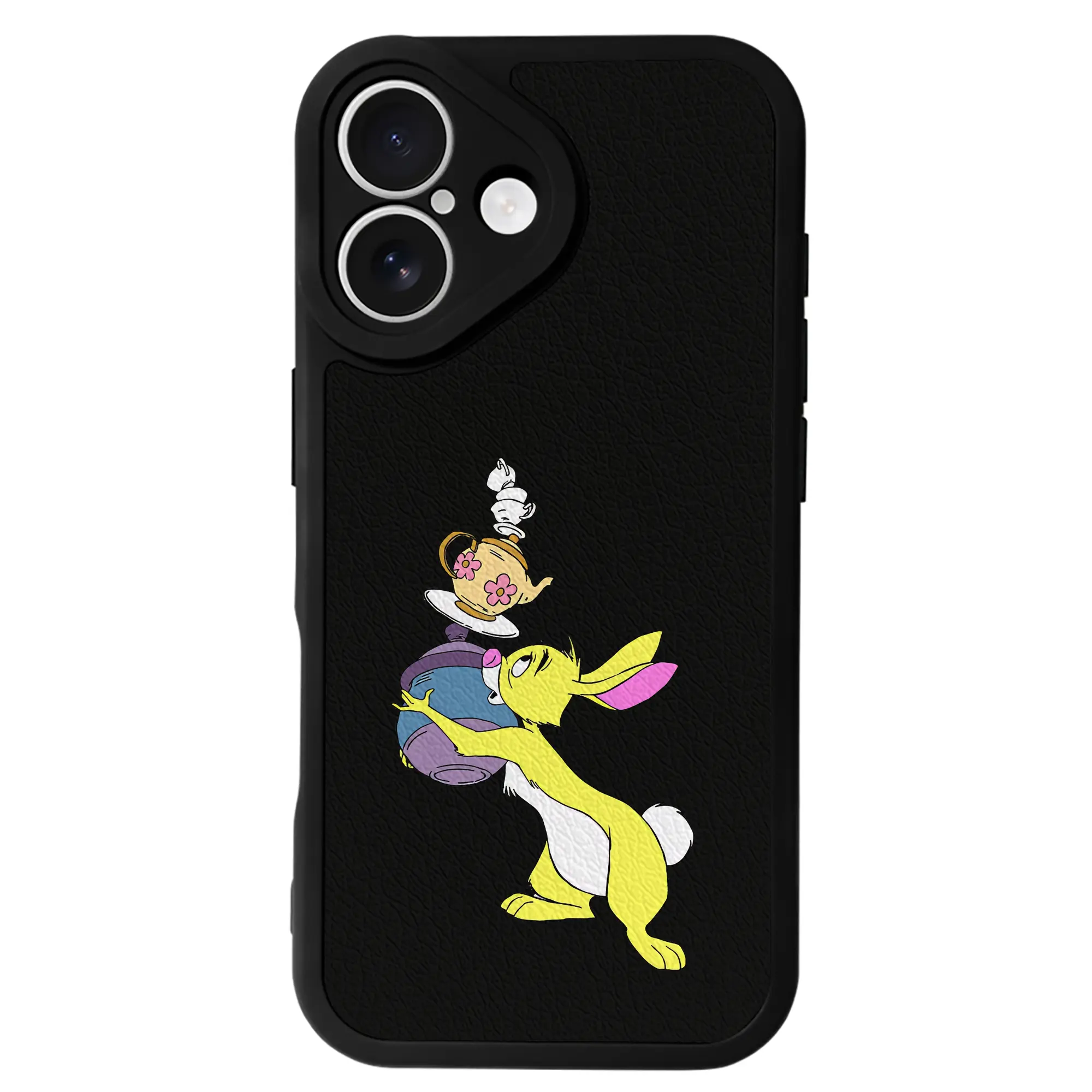 プーさん グッズ ラビット - IPhone 16シリーズ対応 ・ シリコンスマホケース ・ レザー調 ・ 高精度フィット ・ 耐衝撃 ・ ワイヤレス充電対応 ・ 精密カット